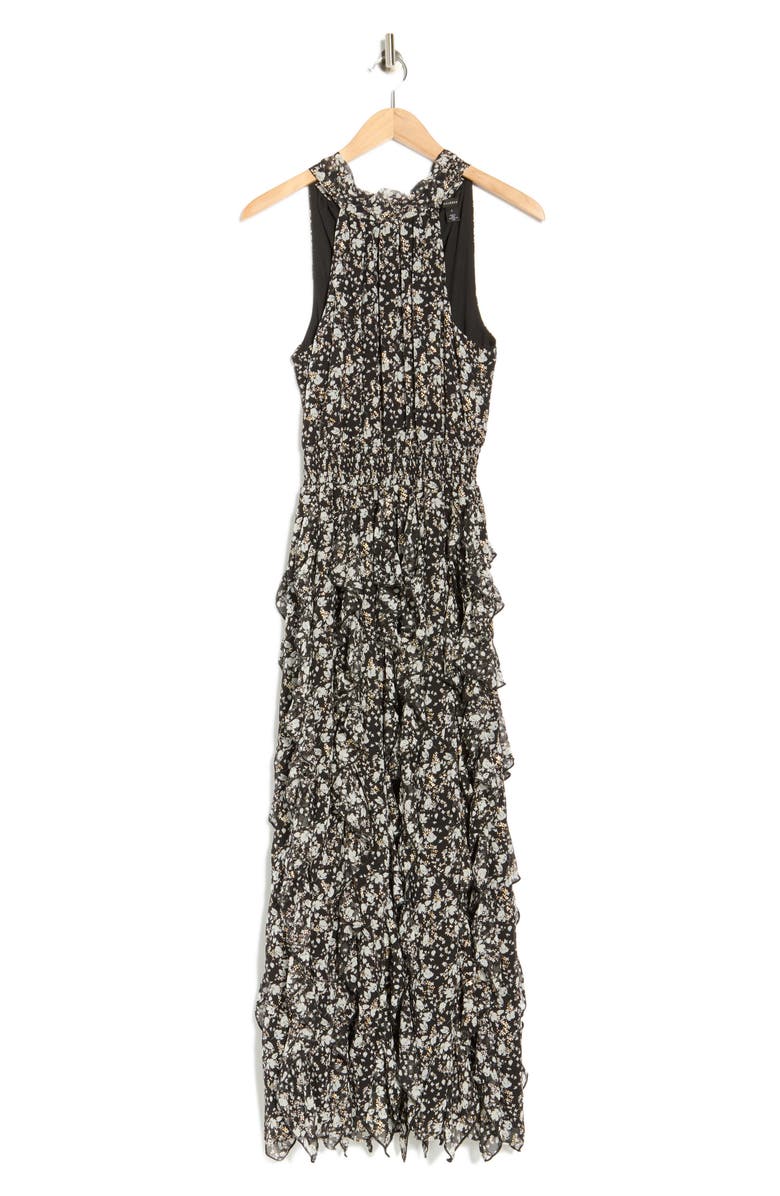 Halogen<sup>®</sup> Halter Smocked Waist Dress, Main, color, Rich Black