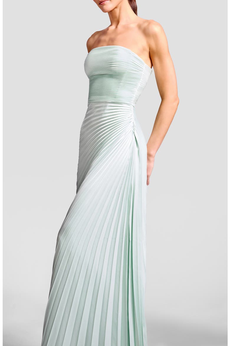 accordion pleated dress 1970s 32.0 Waist Accordion Pleat Satin A-Line Dress