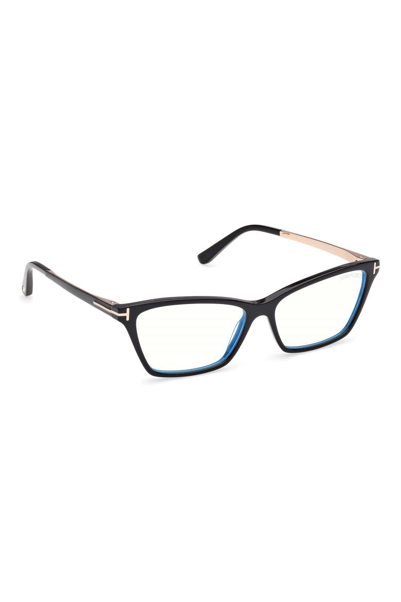 56mm Butterfly Optical Glasses, Alternate, color, SHINY BLACK / BLACK ENAMEL