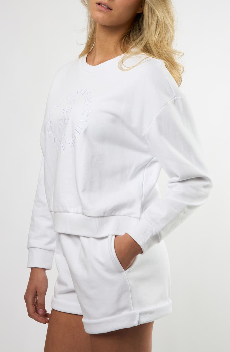 Viens Avec Moi The Lakeside Set Cotton Graphic Sweatshirt, Alternate, color, White