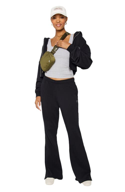 Fabletics Year Round Terry Cropped Full-zip Hoodie In Black