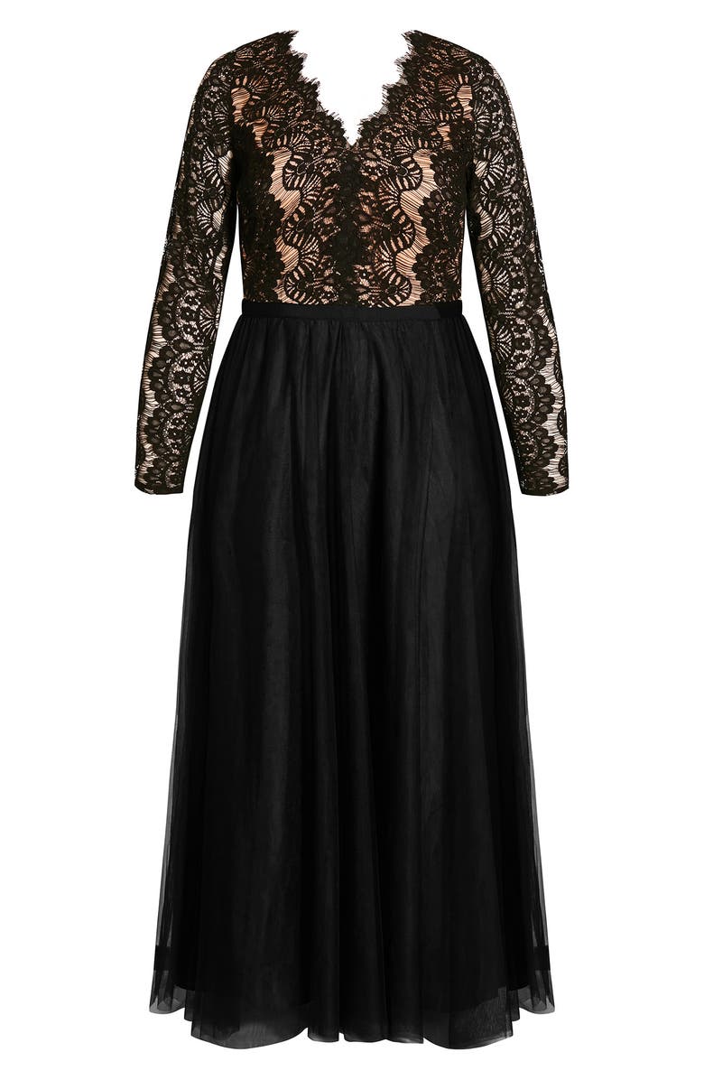 City Chic Rare Beauty Long Sleeve Dress, Alternate, color, 