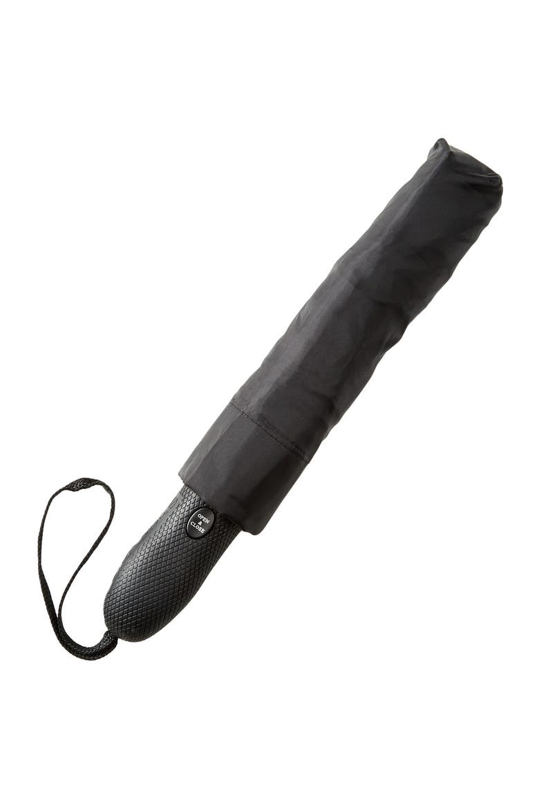 Automatic Vented Umbrella, Alternate, color, BLACK