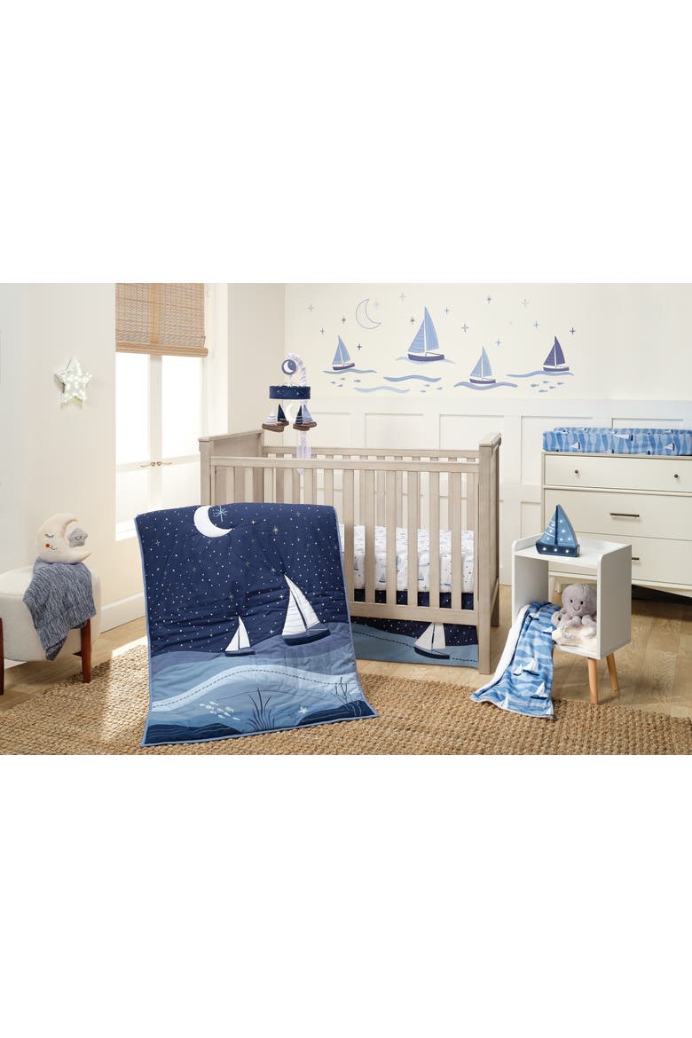 Little Skipper Nautical Ocean Sailboat Soft Changing Pad Cover, Alternate, color, Blue