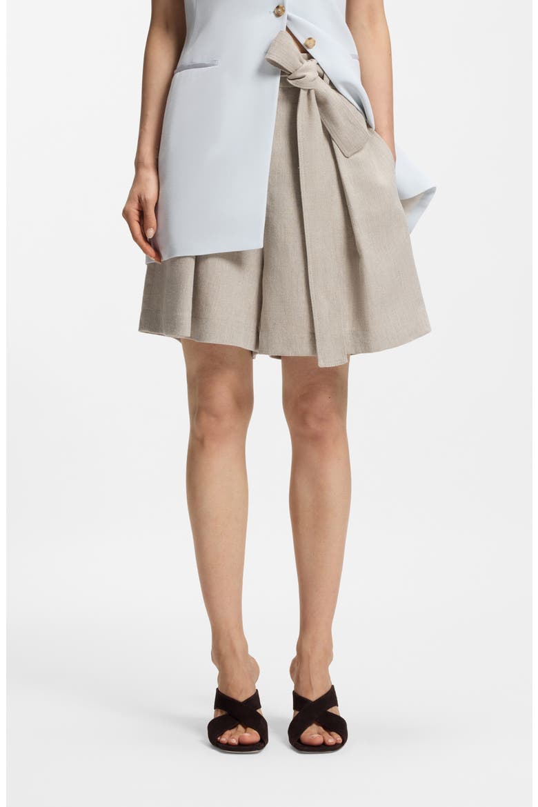 Tojuna Belted High Waist Shorts, Main, color, HERRINGBONE LINEN