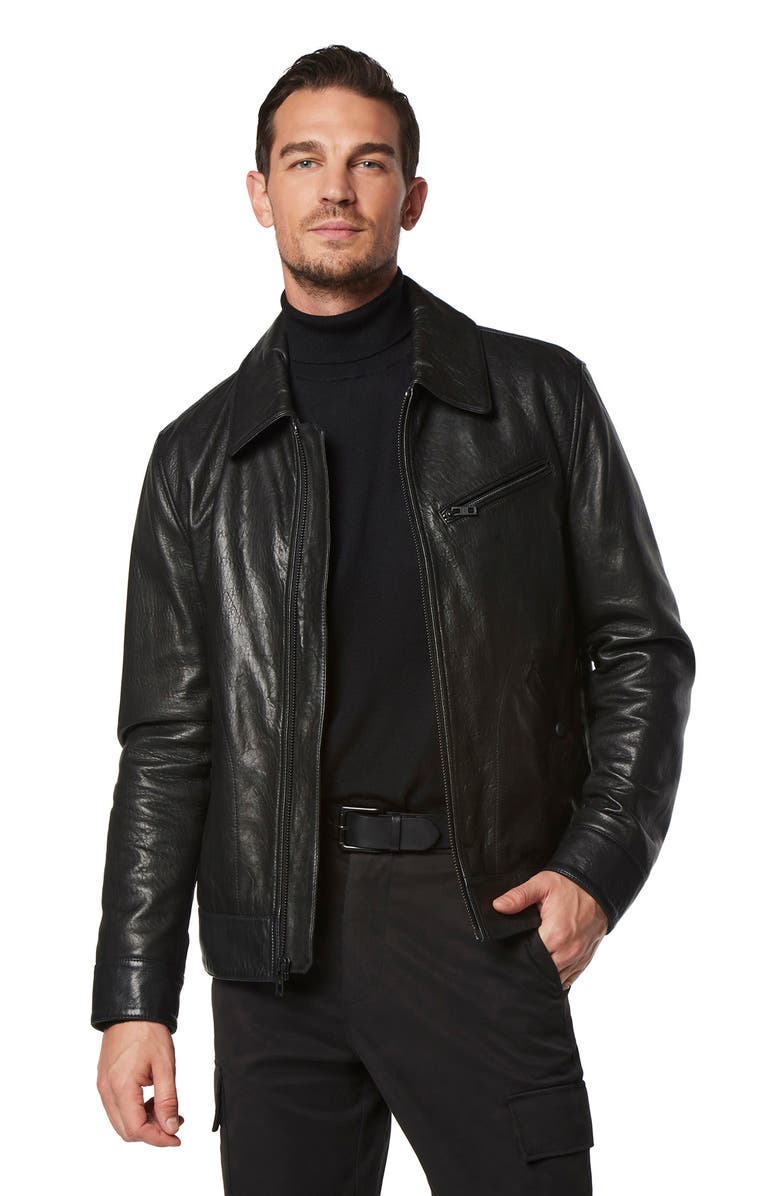 Andrew Marc Overton Leather Trucker Jacket, Alternate, color, 