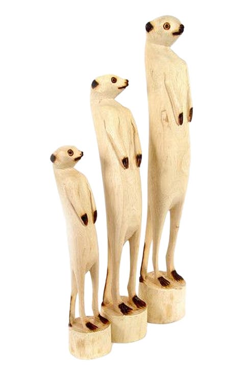 Hand Carved Standing Meerkat