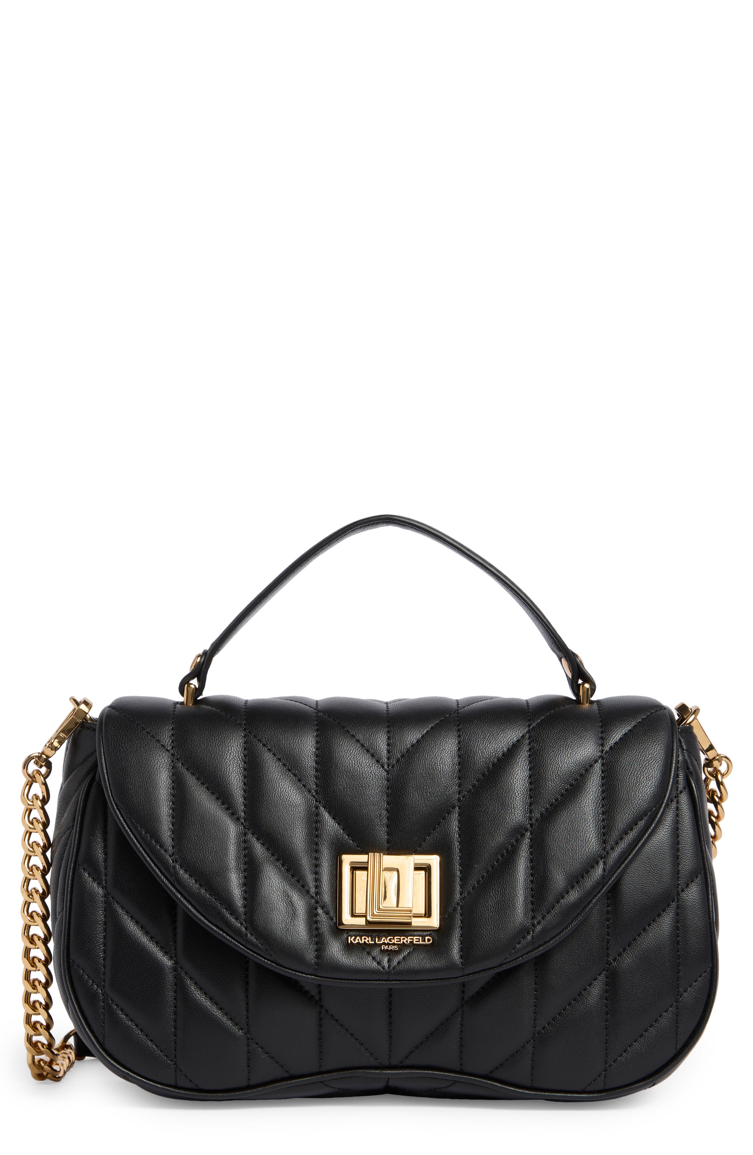 KARL LAGERFELD PARIS Lafayette Quilted Leather Satchel