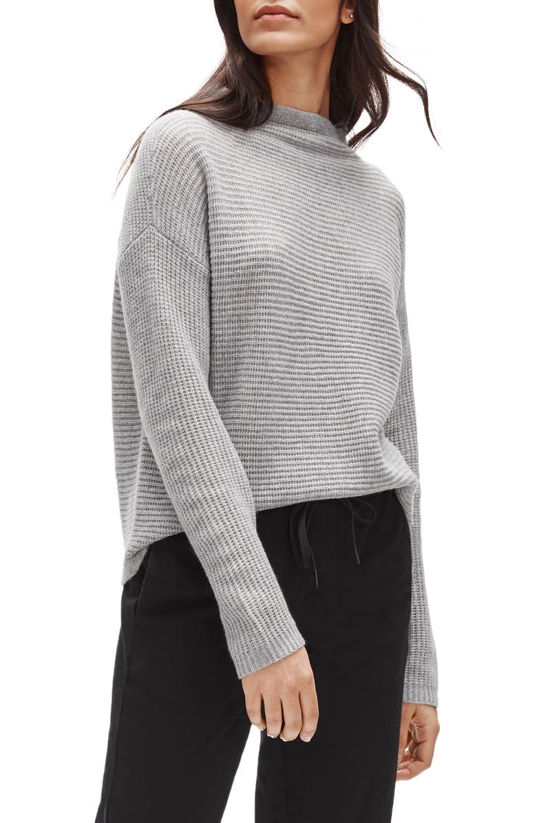 Eileen Fisher Funnel Neck Boxy Cashmere Sweater, Main, color, 