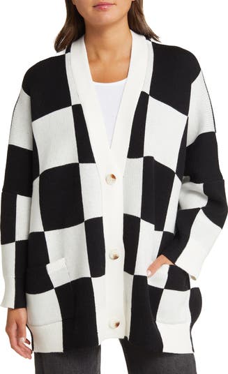 Dressed in Lala Love You Oversize Checkerboard Cardigan Dressed in Lala Love You Oversize Checkerboard Cardigan