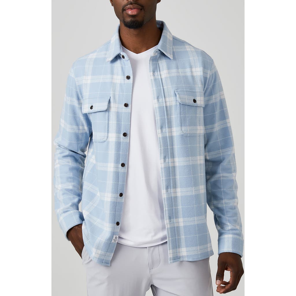 7 Diamonds Generation Plaid Stretch Flannel Button-up Shirt In Blue