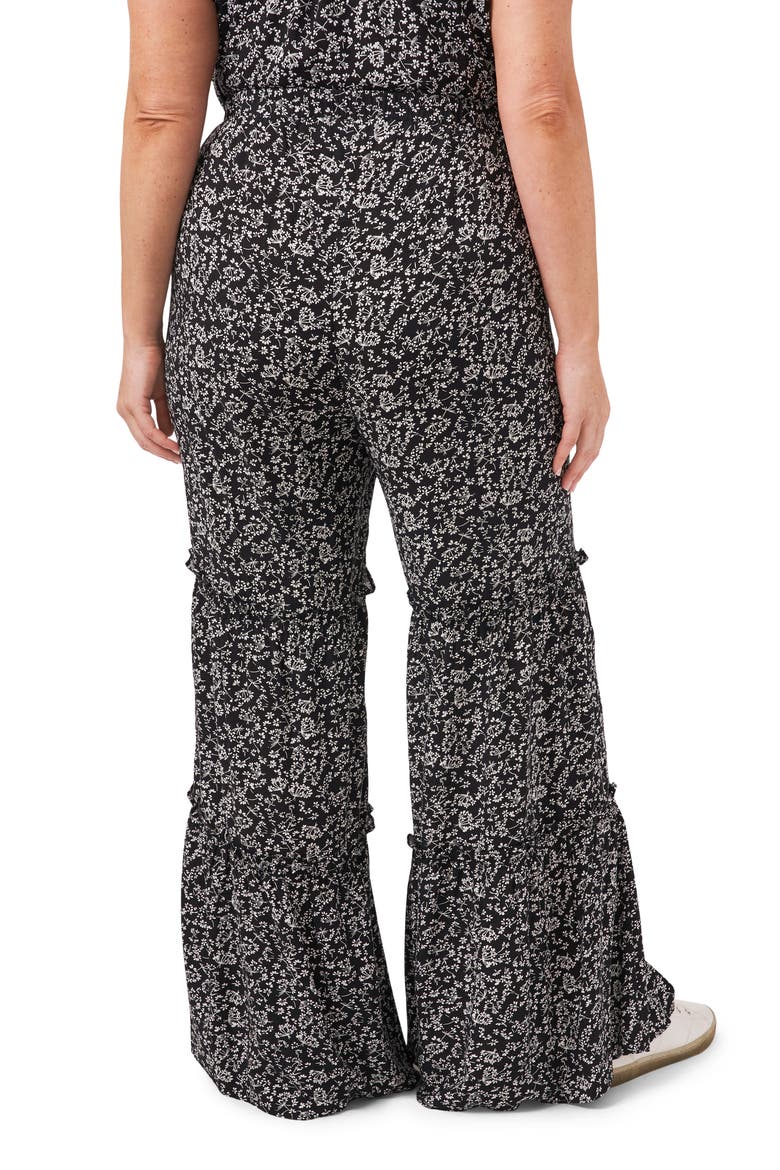 Ditsy Ruffle Pants, Alternate, color, RICH BLACK
