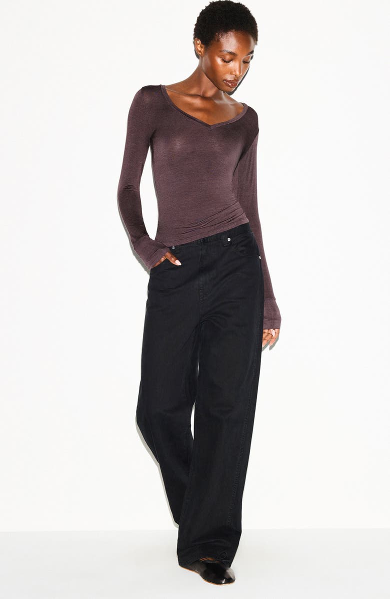 SKIMS Long Sleeve V-Neck T-Shirt, Alternate, color, Phoenix