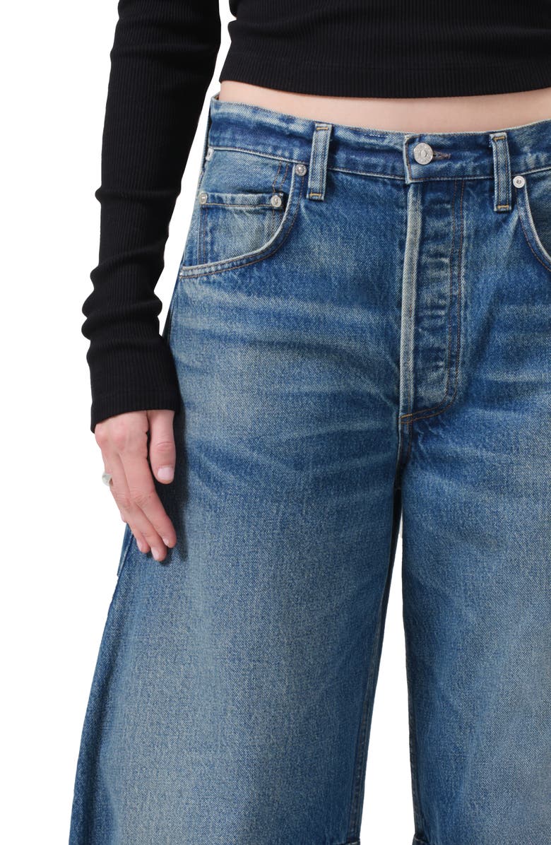 Citizens of Humanity Horseshoe Superhigh Waist Raw Hem Crop Barrel Jeans, Alternate, color,