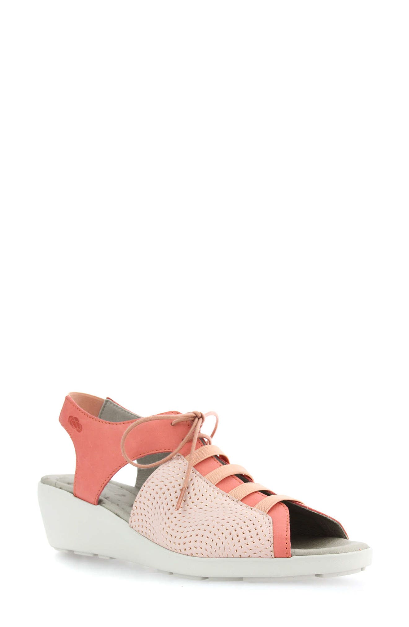 Hattie Lace-Up Sandal, Main, color, HYPNOTIC CANTALOUPE LEATHER