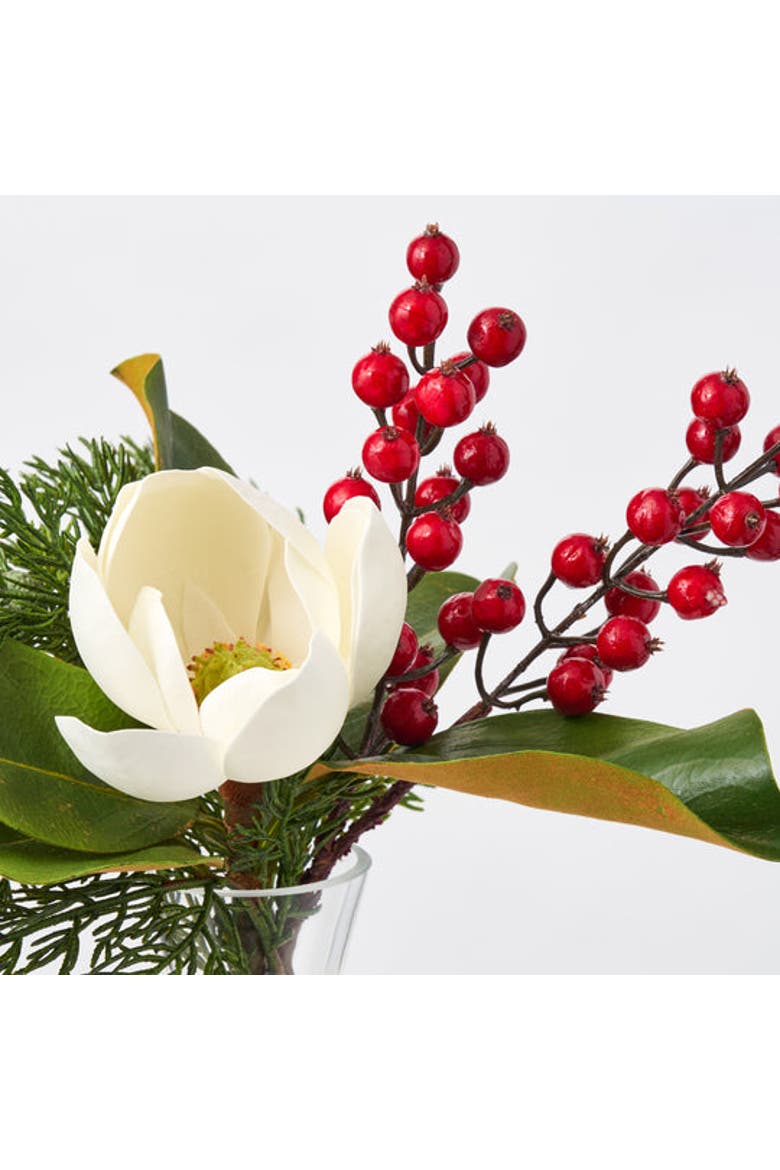 Real Touch White Magnolia Bloom, Cedar Greenery, Alternate, color, White