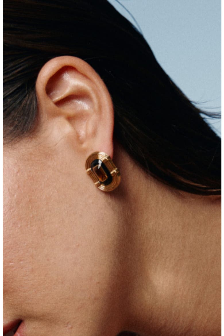 Roman Night Earrings, Alternate, color, Brown & Gold