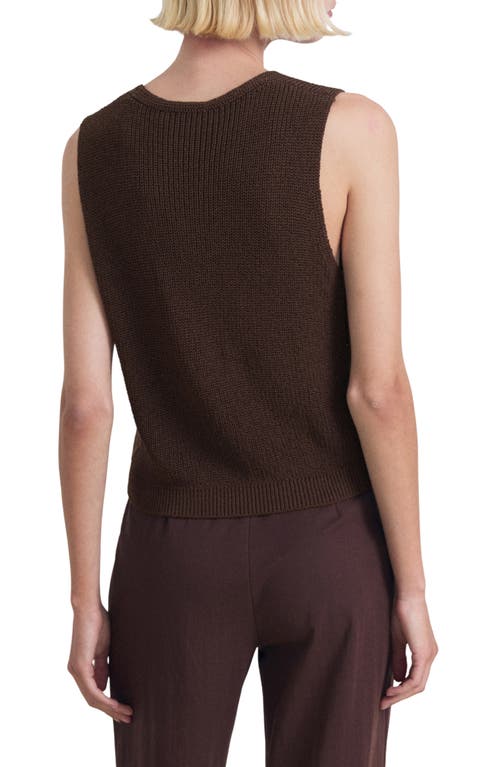 Mango Open Knit Sweater Vest In Brown