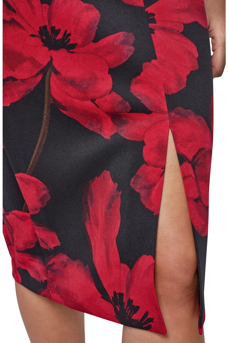 Floral Print Sleeveless Sheath Dress, Alternate, color, BLK/ RED VE