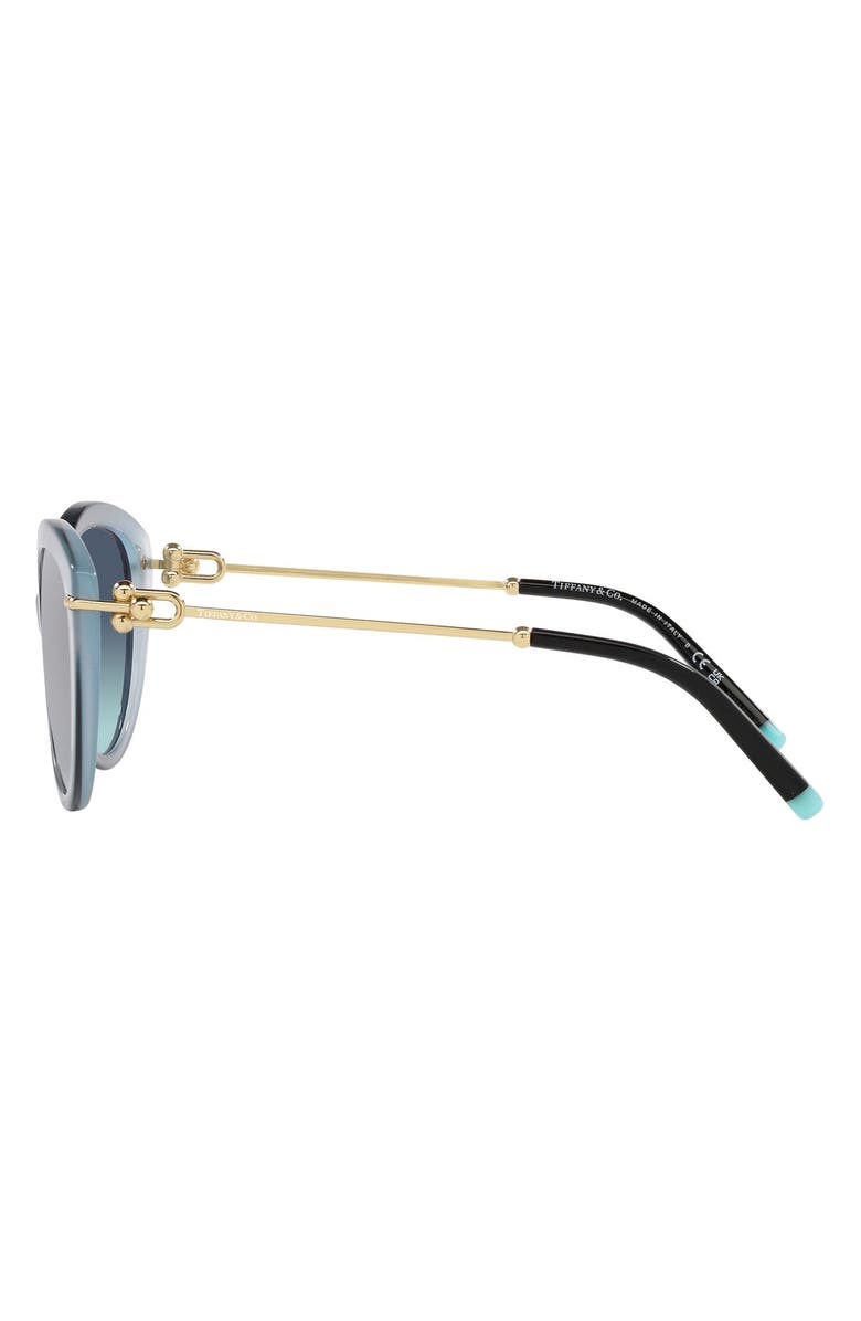 Tiffany & Co. 55mm Cat Eye Sunglasses, Alternate, color, Clear Blue Gradient