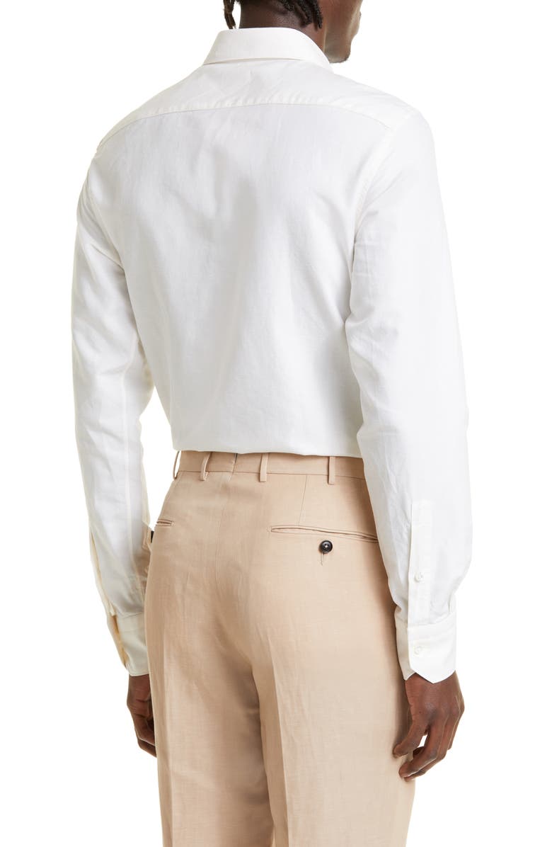 ZEGNA Crossover Cotton, Linen & Silk Button-Up Shirt, Alternate, color, 