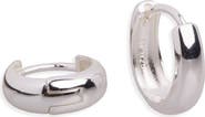 Argento Vivo Sterling Silver Oval Huggie Hoop Earrings