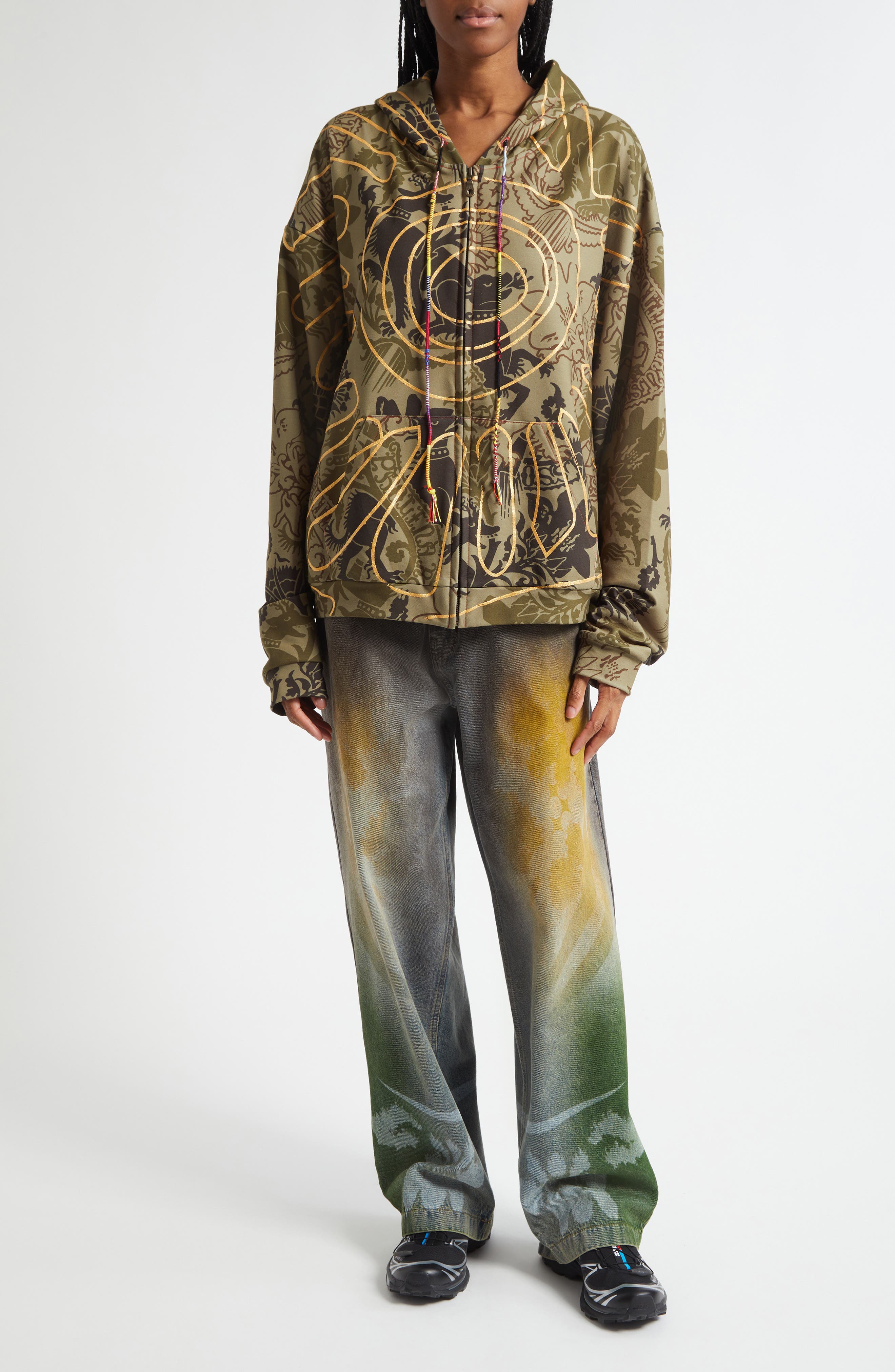 Paolina Russo Medieval Gilded Camo Zip Hoodie (Women) | Nordstromrack
