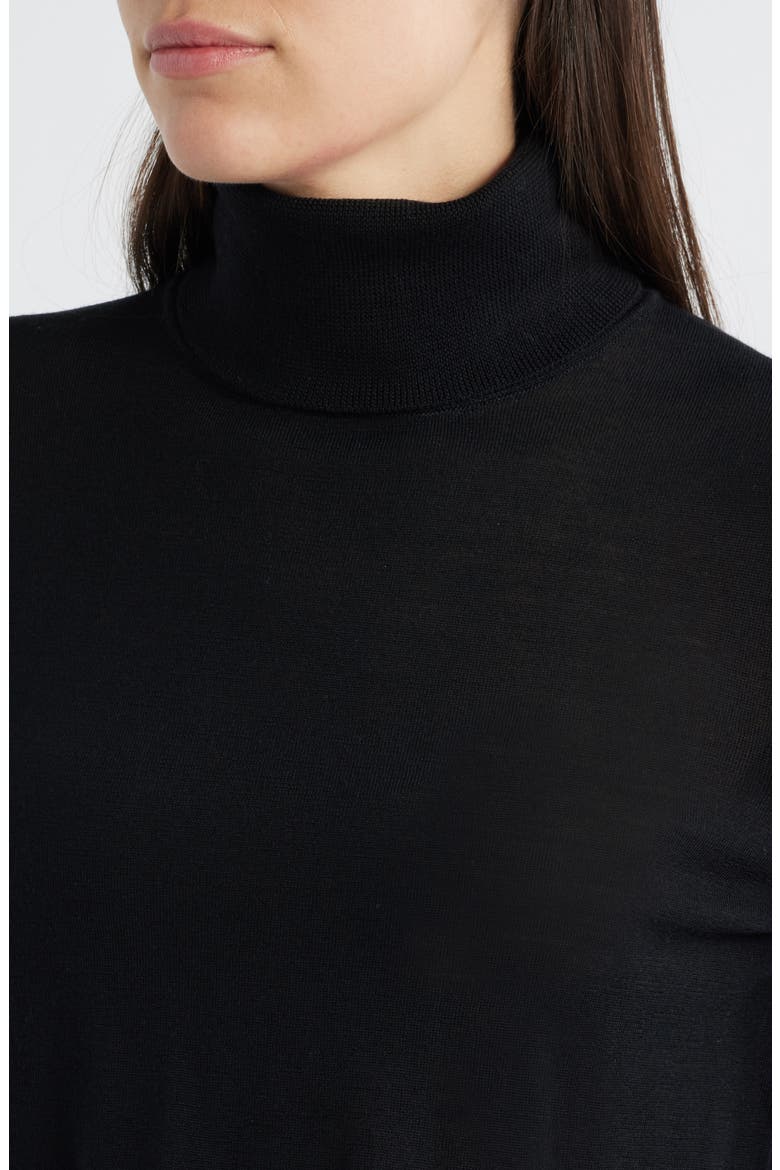 Turtleneck Wool Sweater, Alternate, color, BLACK