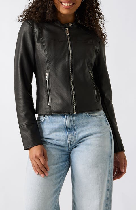 Anita Logo Faux Leather Jacket