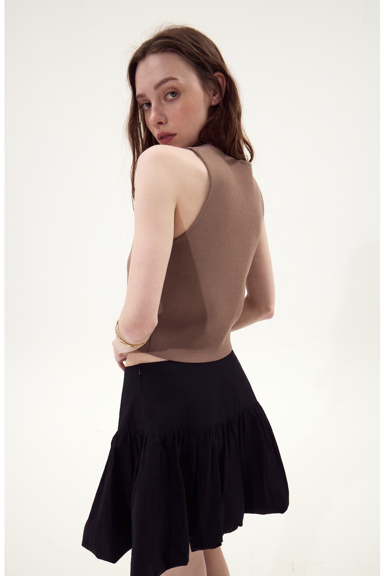 Parga Cotton Bubble Miniskirt, Alternate, color, BLACK