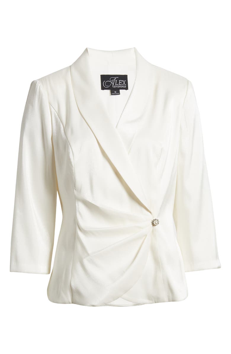 Alex Evenings Shawl Collar Wrap Top, Alternate, color, 