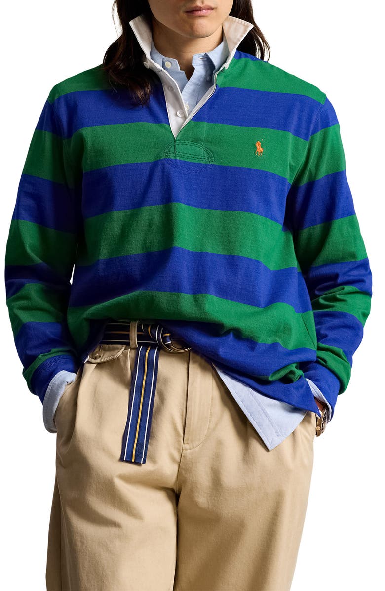 Polo Ralph Lauren Stripe Oversize Rugby Shirt, Main, color,