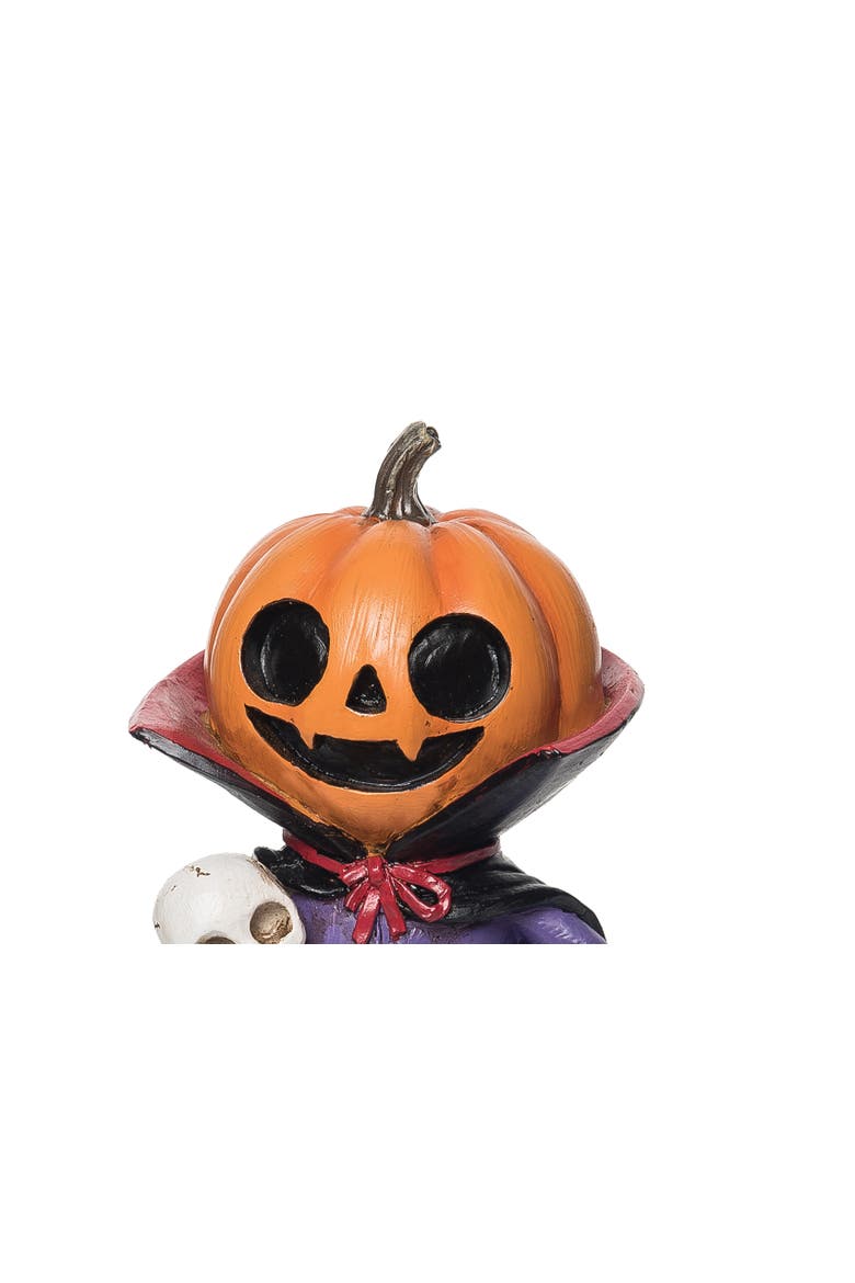 Kid with Pumpkin Head Halloween Figure, Alternate, color, Orange