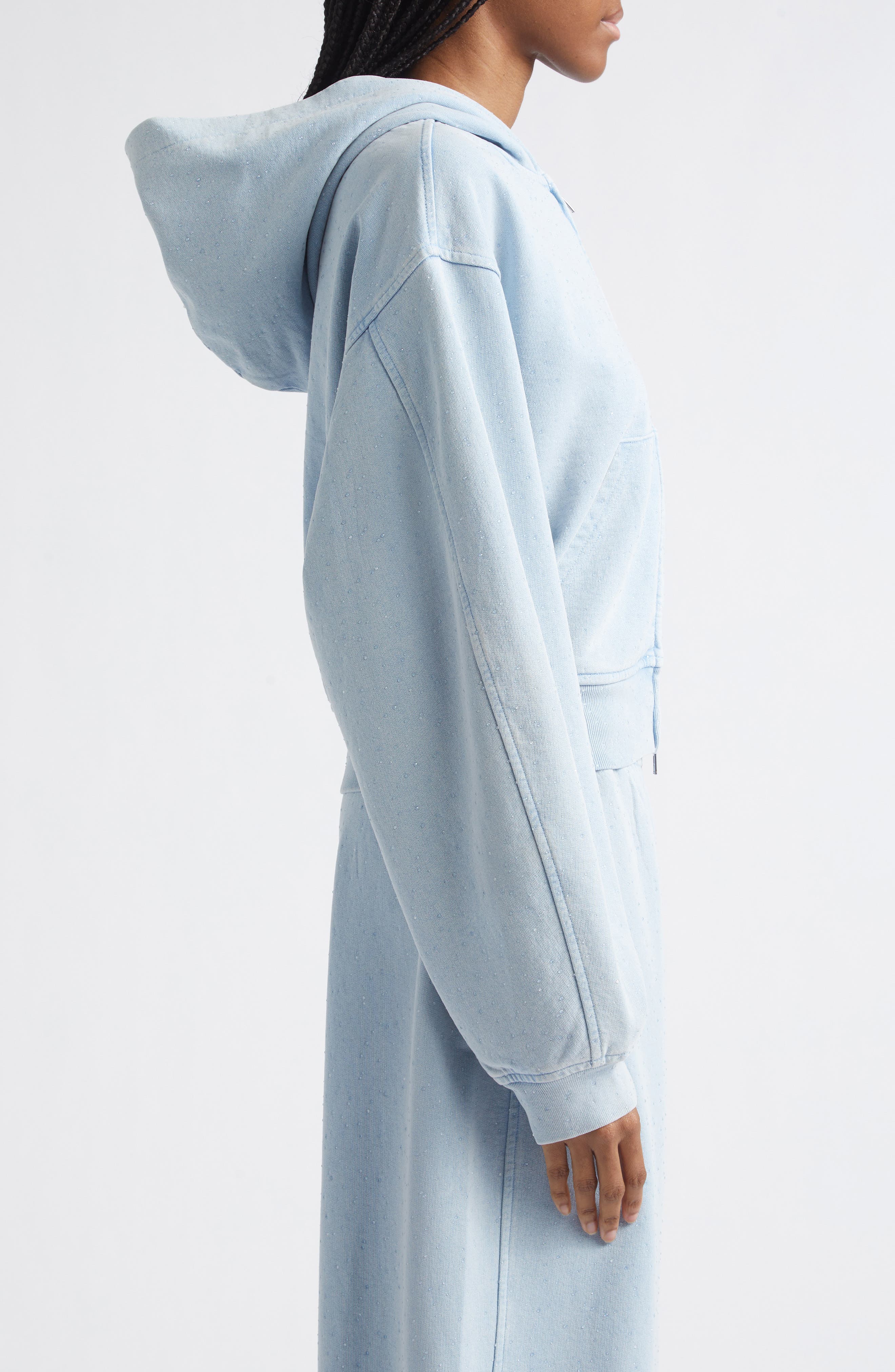 Alexander Wang Hotfix Cotton Zip Hoodie (Women) | Nordstrom