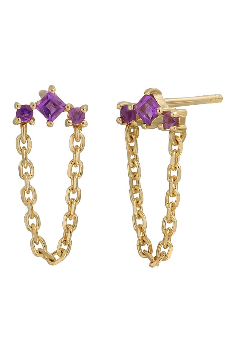 14K Gold London Blue Topaz & Sky Blue Topaz Drop Earrings (Nordstrom Exclusive), Main, color, 14K YG / AMETHYST