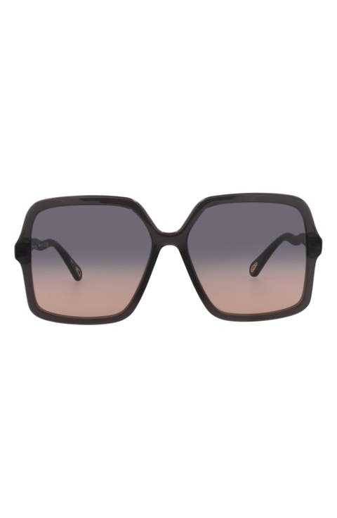 59mm Oversize Square Sunglasses