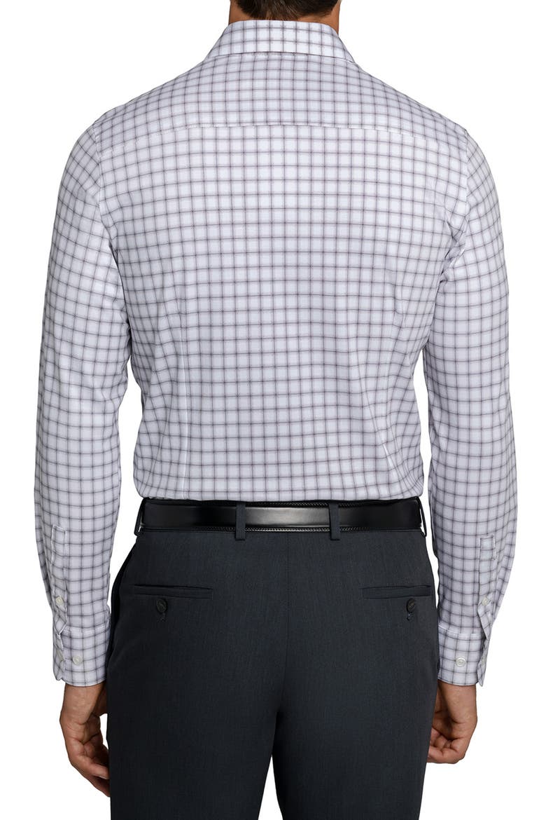 Reworked Slim Fit Grey Check Print Cotton Dress Shirt, Alternate, color, WHITE/ GREY