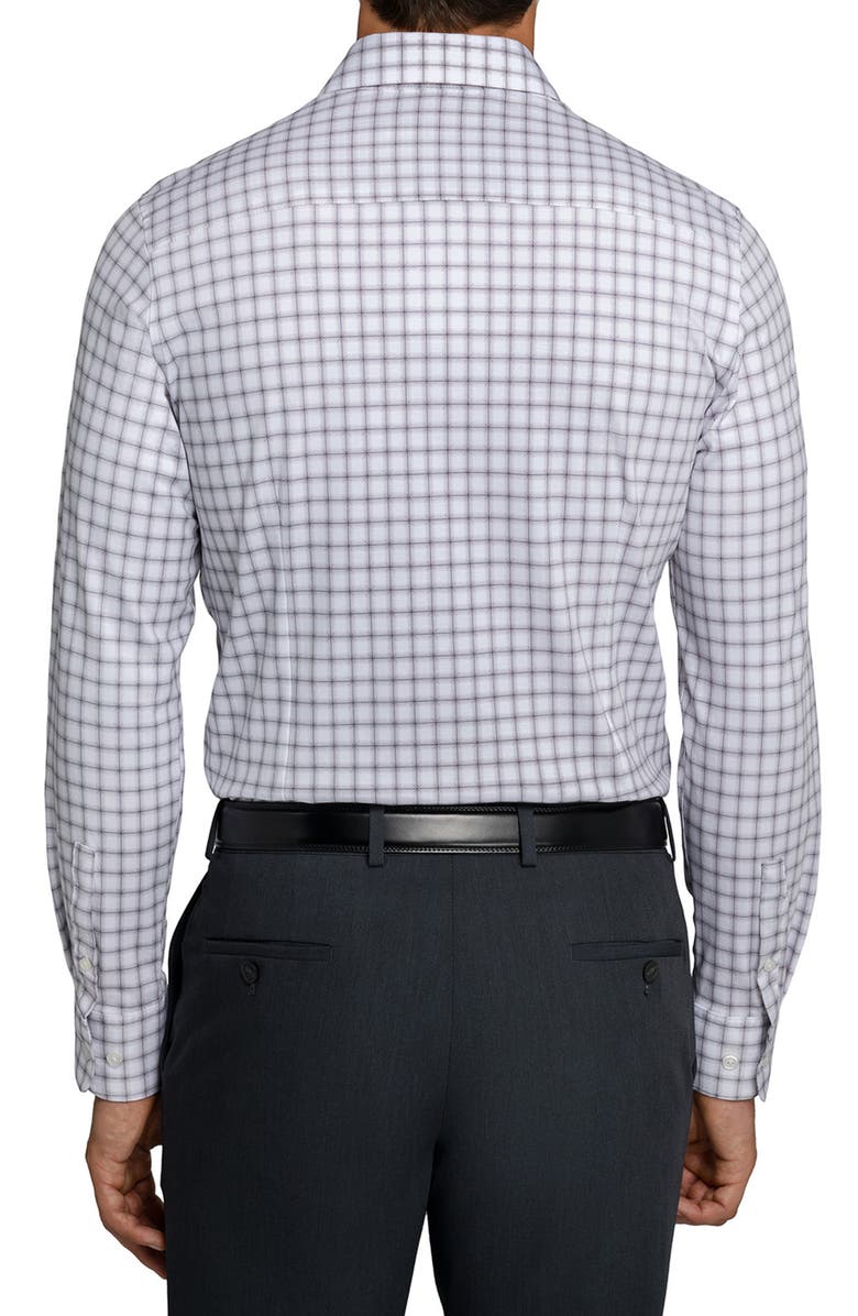 W.R.K Reworked Slim Fit Grey Check Print Cotton Dress Shirt, Alternate, color, White/ Grey