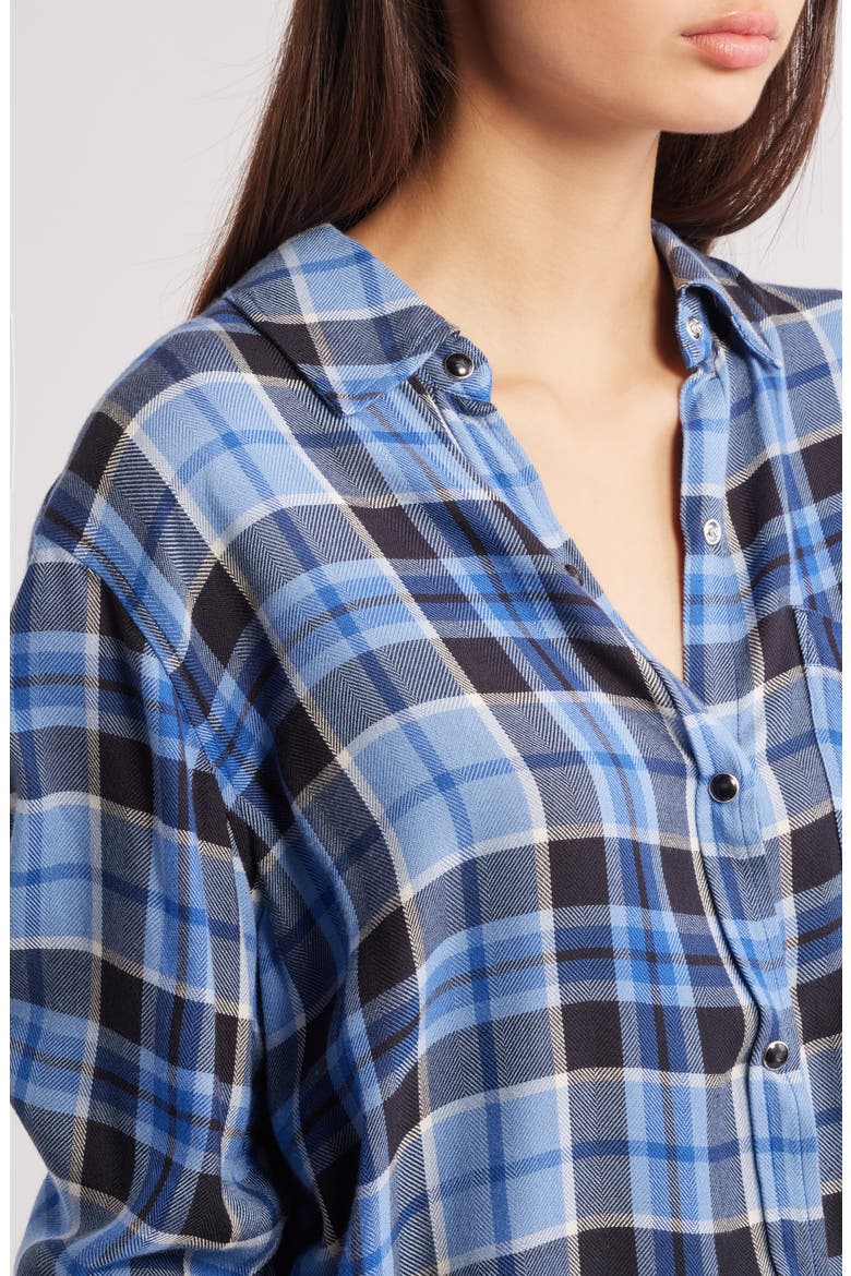 Malin Windowpane Plaid Snap-Up Shirt, Alternate, color, MIDNIGHT BLUE WHITE
