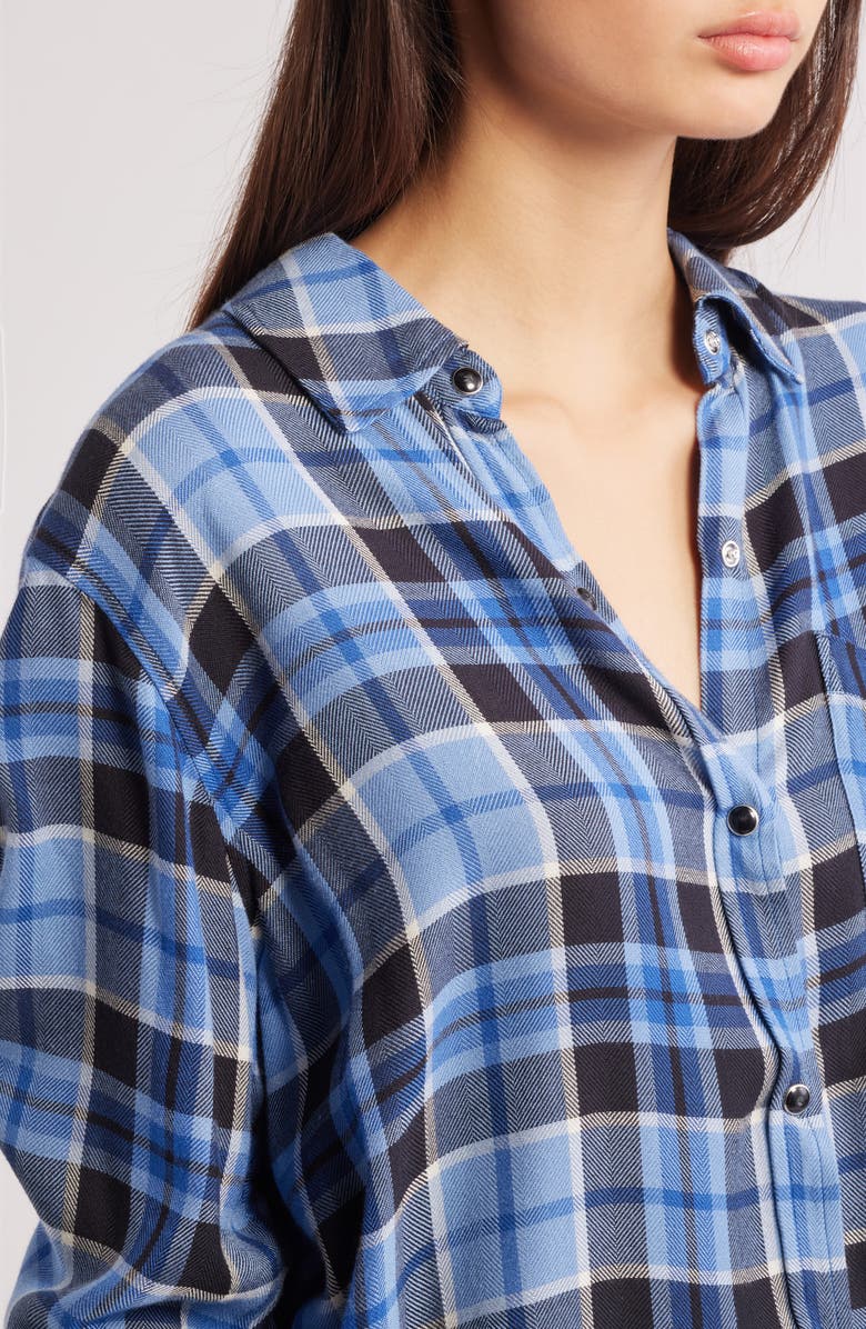 Rails Malin Windowpane Plaid Snap-Up Shirt, Alternate, color, Midnight Blue White