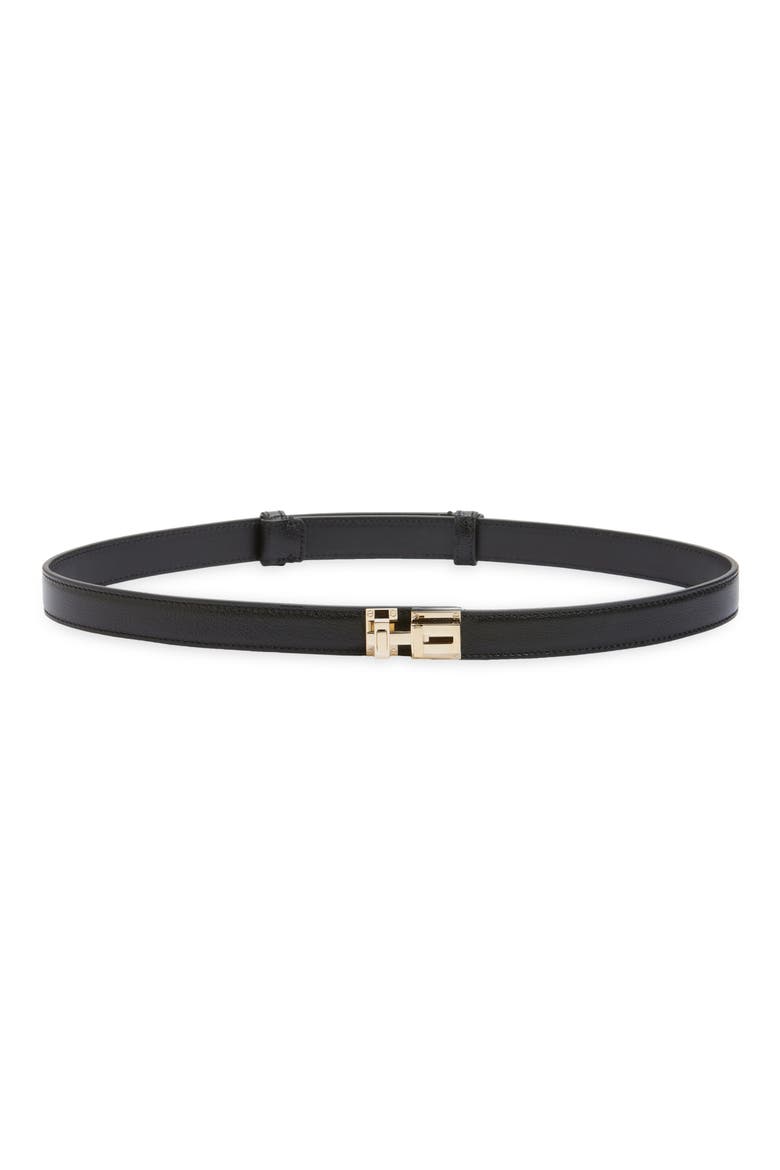 Goatskin Leather Belt, Main, color, 1N001 BLACK