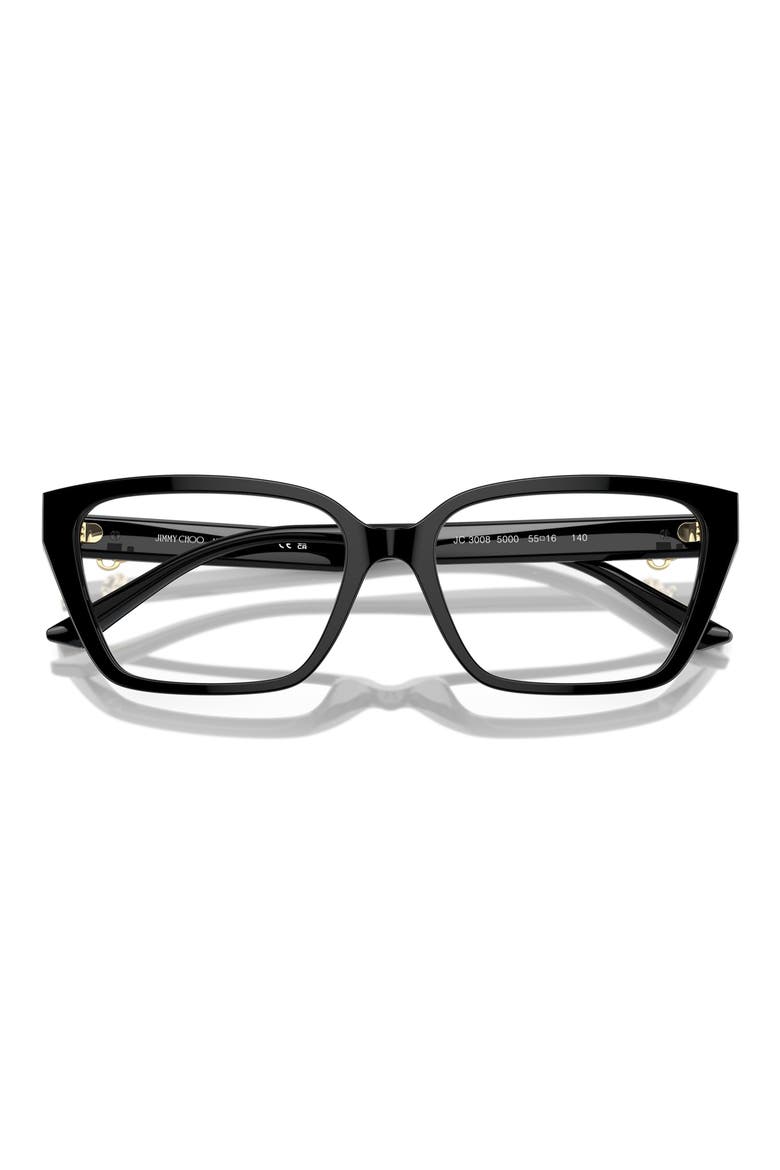 55mm Cat Eye Optical Glasses, Alternate, color, BLACK / DEMO LENS