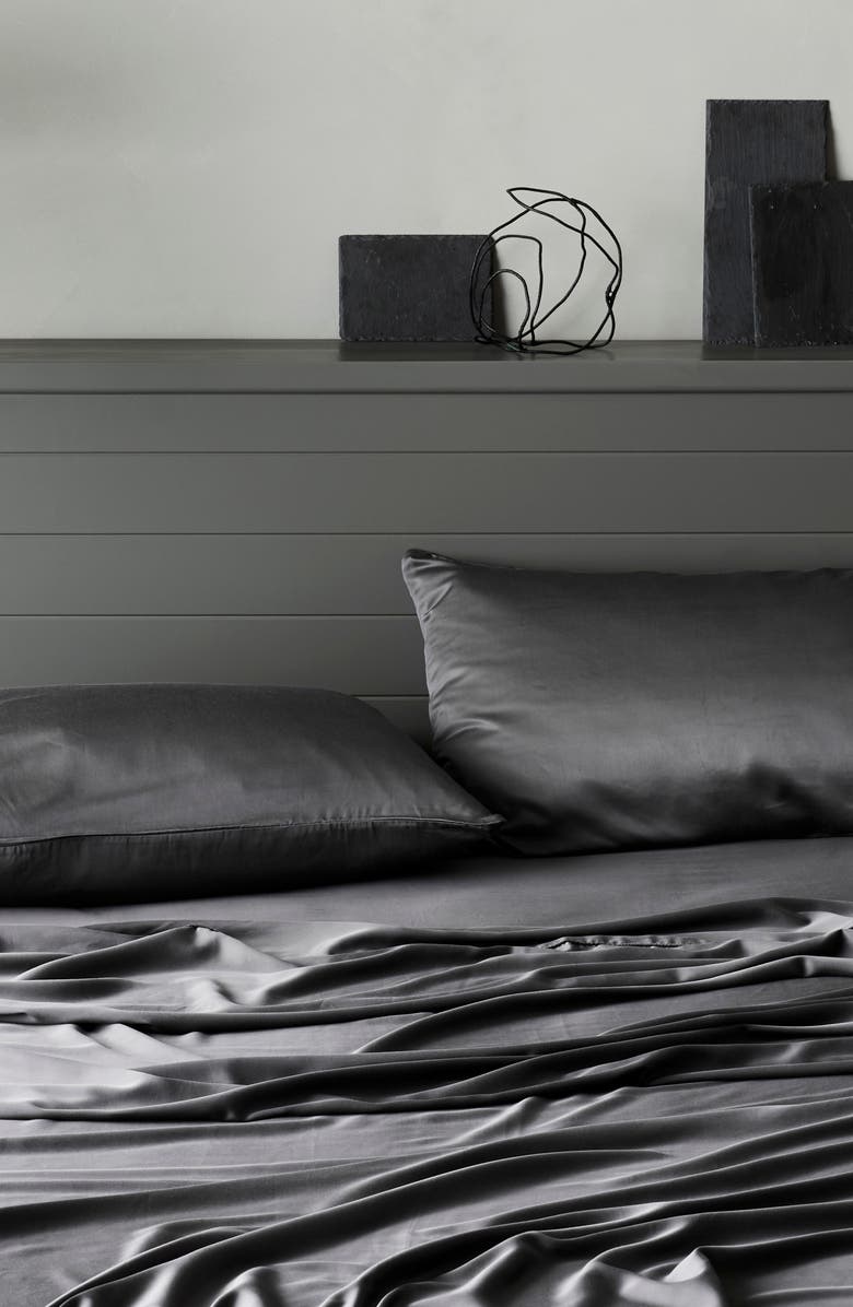 ettitude Signature Sateen Sheet Set, Alternate, color, Slate