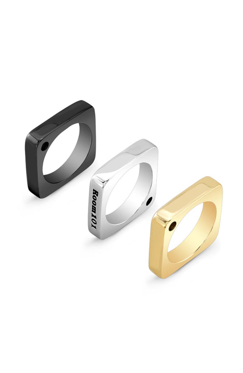 Room101 Square Ring, Alternate, color, Black