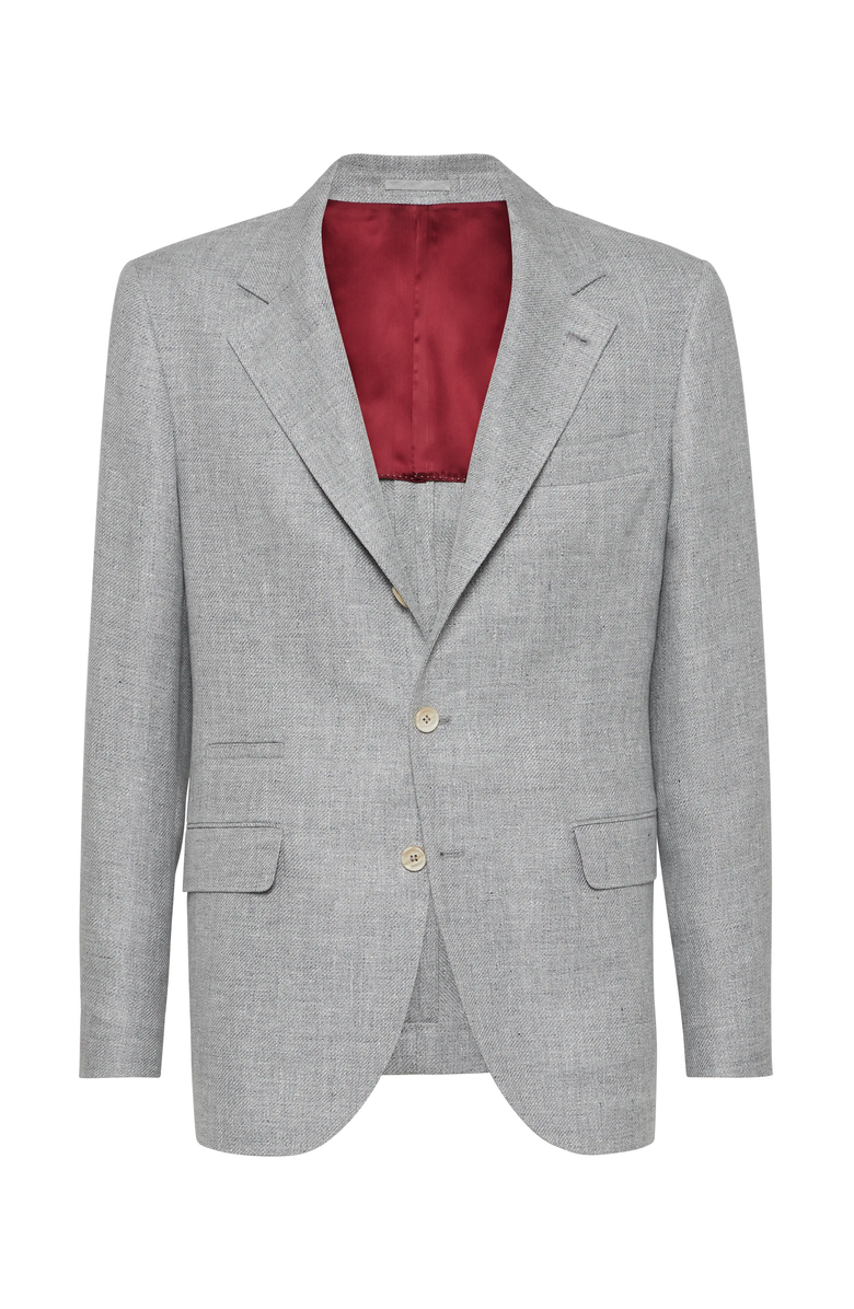 Brunello Cucinelli Diagonal twill unconstructed blazer, Main, color, 