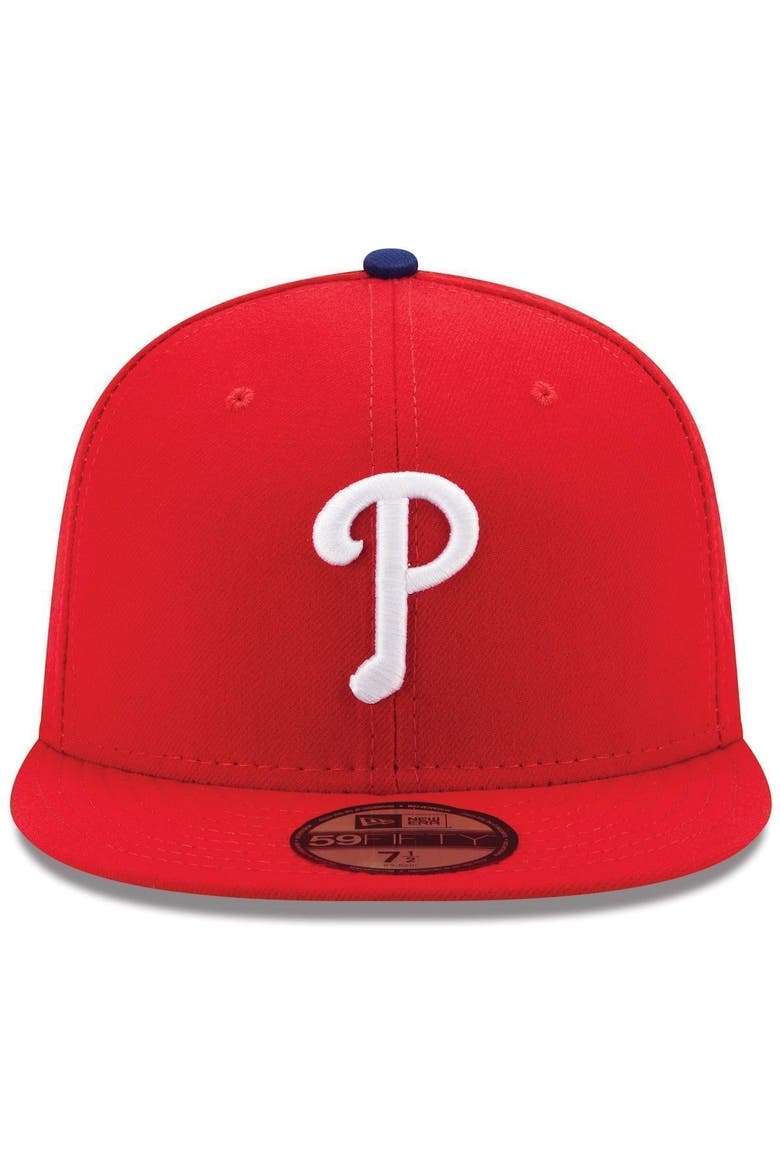 Men's New Era Red Philadelphia Phillies Game Authentic Collection On-Field 59FIFTY Fitted Hat, Alternate, color, RED