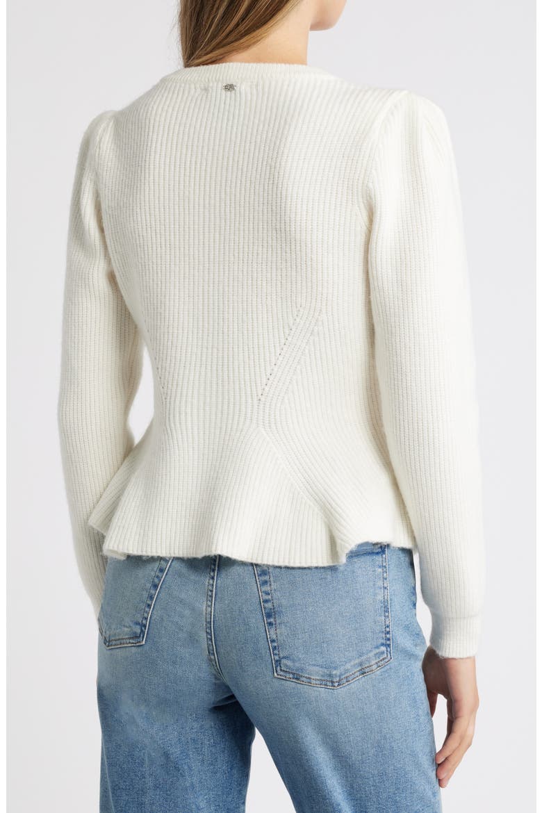 Keegan Peplum Cardigan, Alternate, color, GARDENIA