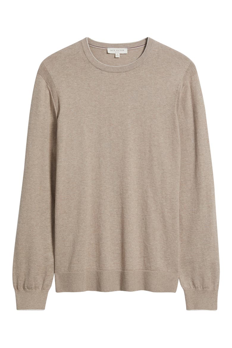 Grassi Crewneck Cotton & Cashmere Sweater, Alternate, color, KHAKI