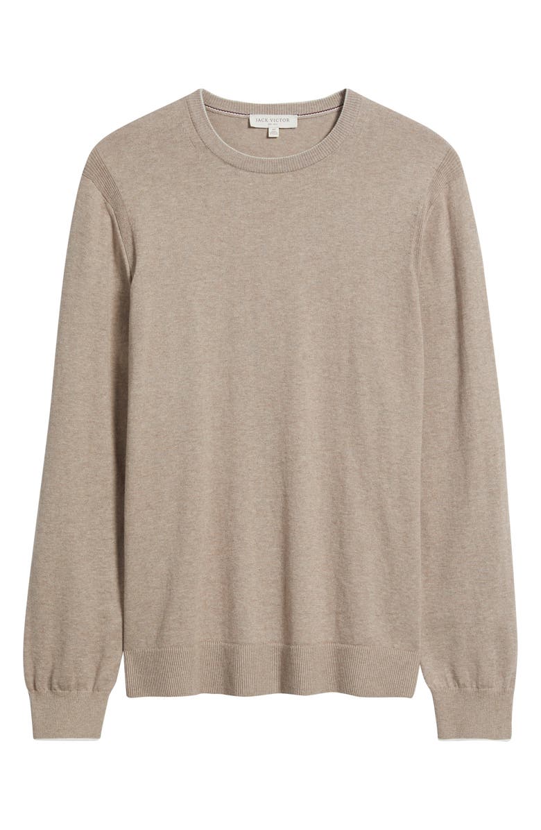 Jack Victor Grassi Crewneck Cotton & Cashmere Sweater, Alternate, color, Khaki