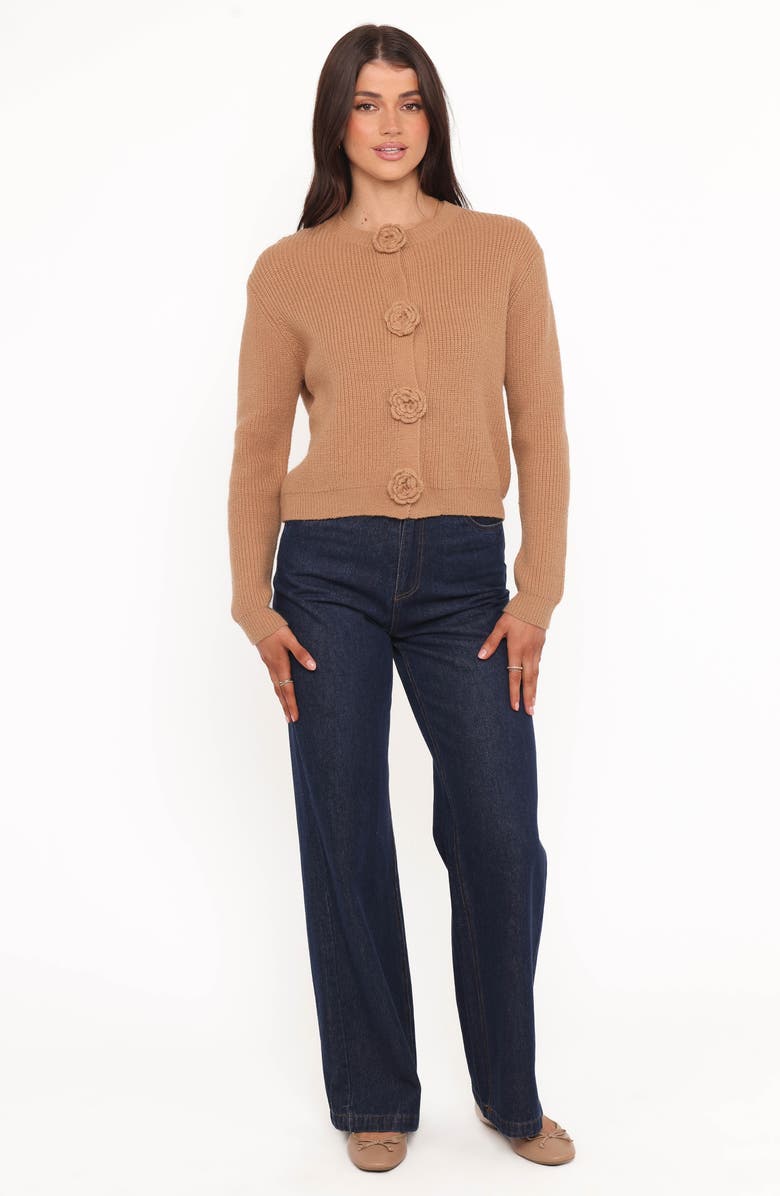 Petal & Pup Jones Rosette Cardigan, Alternate, color, Mocha